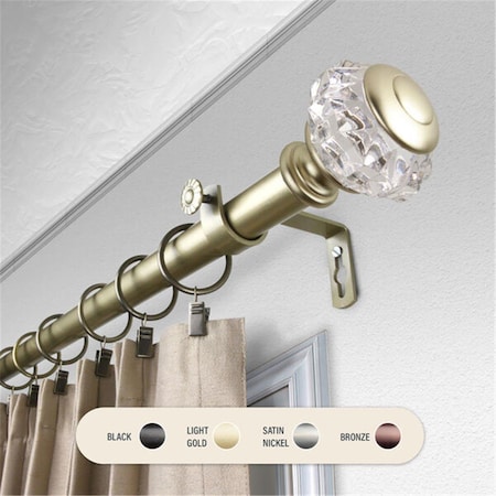 Central Design 1 in. Lyla Curtain Rod with 120 to 170 in. Extension, Gold 100-59-993
